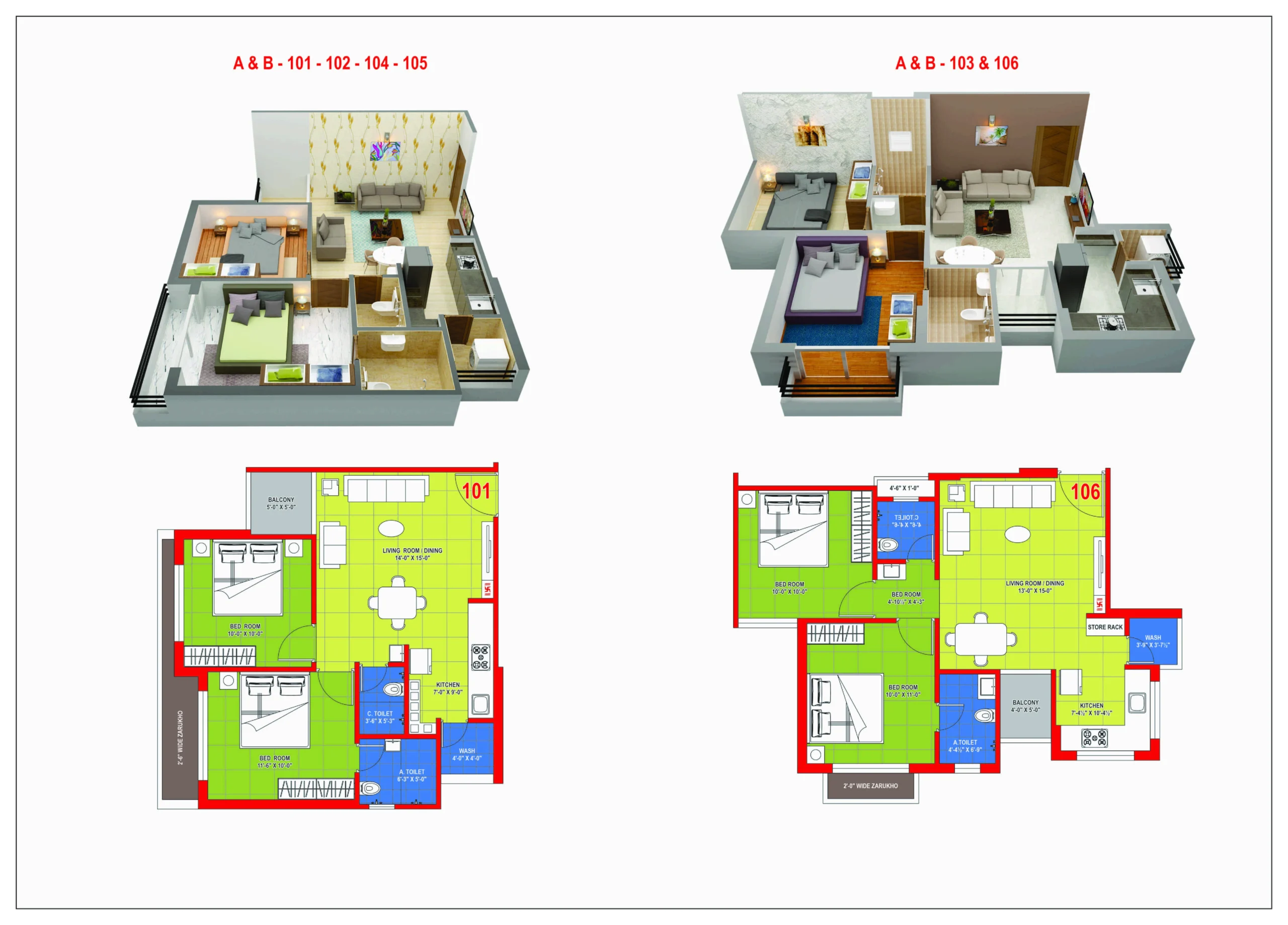 A-Saffron and B-Sangria Building Plan 1